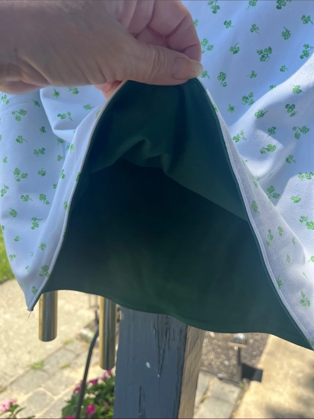 wild fable White Mini Skirt with Green Clover Pattern